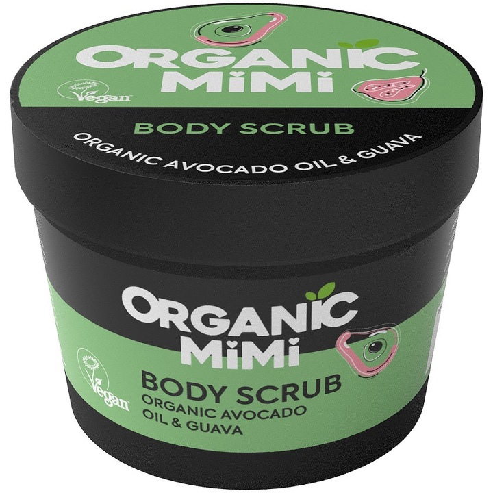 MiMi ORGANIC пилинг за тяло, авокадо и гуава, интензивна хидратация, 120g
