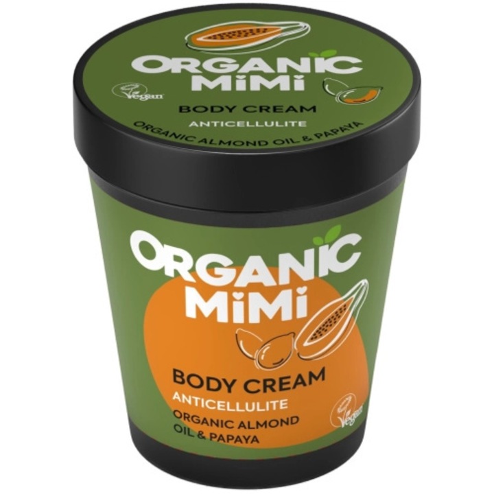 ORGANIC MiMi testápoló krém, anticellulit, mandula és papaya, 200 ml