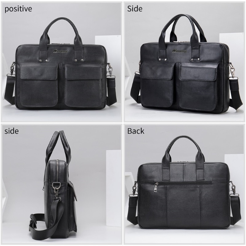 Geanta laptop, piele naturala, 15.6", JERMYN'S Sunderland, neagra