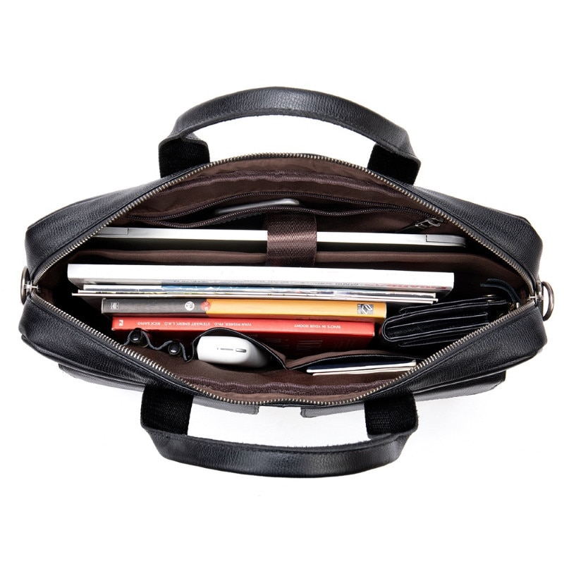 Geanta laptop, piele naturala, 15.6", JERMYN'S Sunderland, neagra