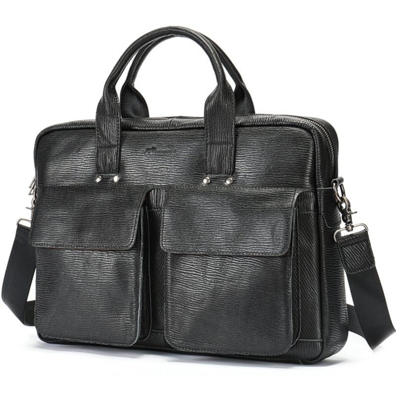 Geanta laptop, piele naturala, 15.6", JERMYN'S Sunderland, neagra