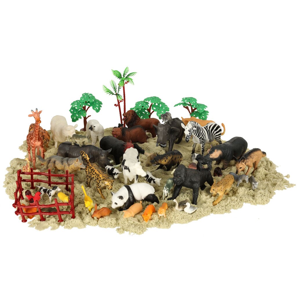 Set 59 figurine zoo, Animal World, multicolor, 29x19x15cm - eMAG.ro