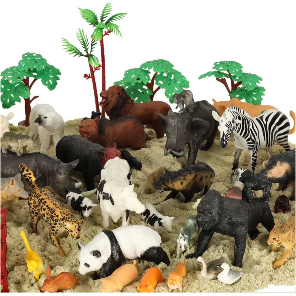 Set 59 figurine zoo, Animal World, multicolor, 29x19x15cm - eMAG.ro