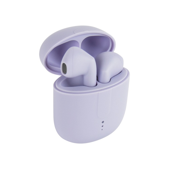 Комплект Bluetooth слушалки Tws с калъф за зареждане Stws-19 Lilac