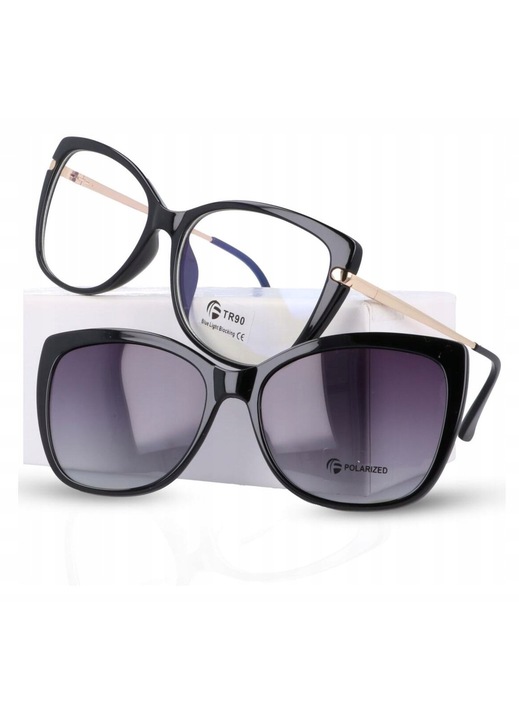 Ochelari de soare pentru femei, Stylion, filtru Blue Light, polarizati, negru, universal