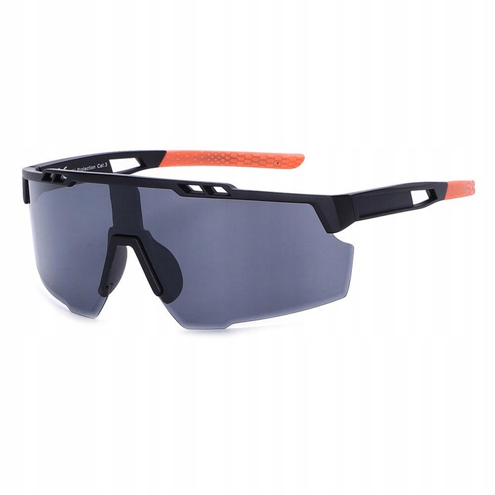 Слънчеви очила, Stylion, Спортни, поляризирани, UV400, черни/оранжеви, универсални