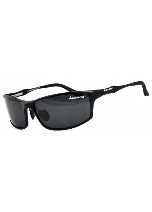 Ochelari de soare barbati, Lozano LZ-301, polarizati, aluminiu, negru, universal