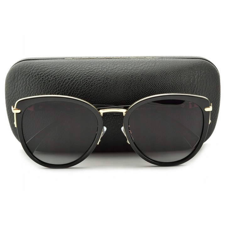 Ochelari de soare dama negri, polarizati, model ochi de pisica, protectie UV400