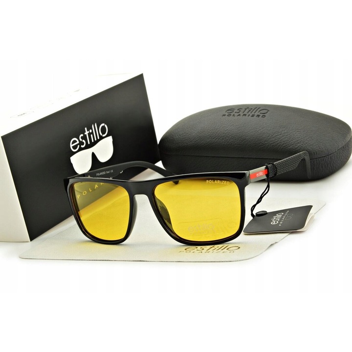 Ochelari polarizati pentru lumina slaba, pentru condus pe timp de noapte, galbeni, pentru soferi + CADOU