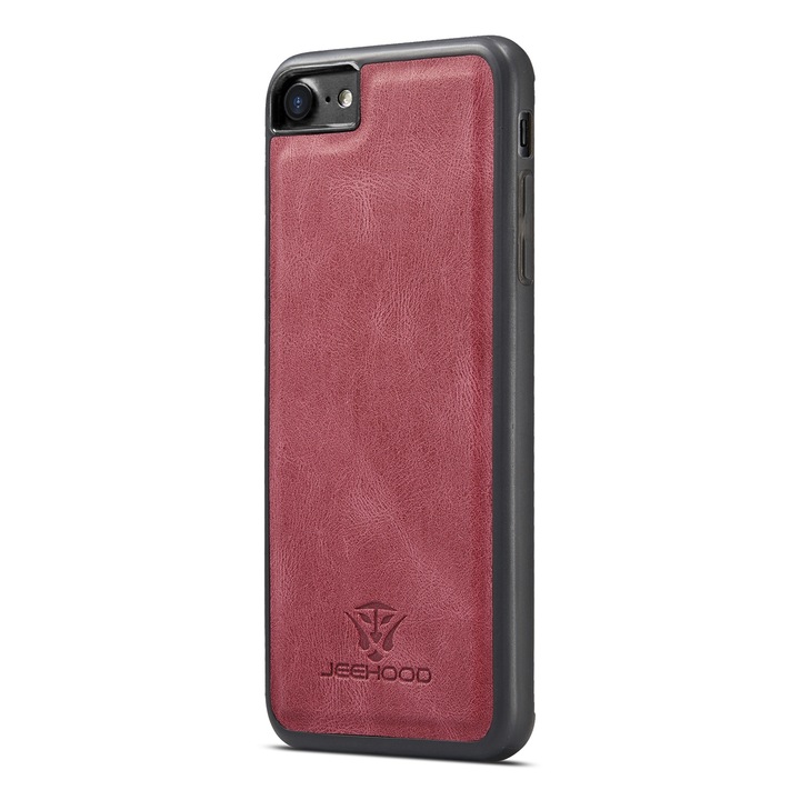 Husa pentru iPhone SE 3 2022, SE 2 2020, iPhone 8, 7, piele cu textura moale, back cover, CaseMe, Rosu