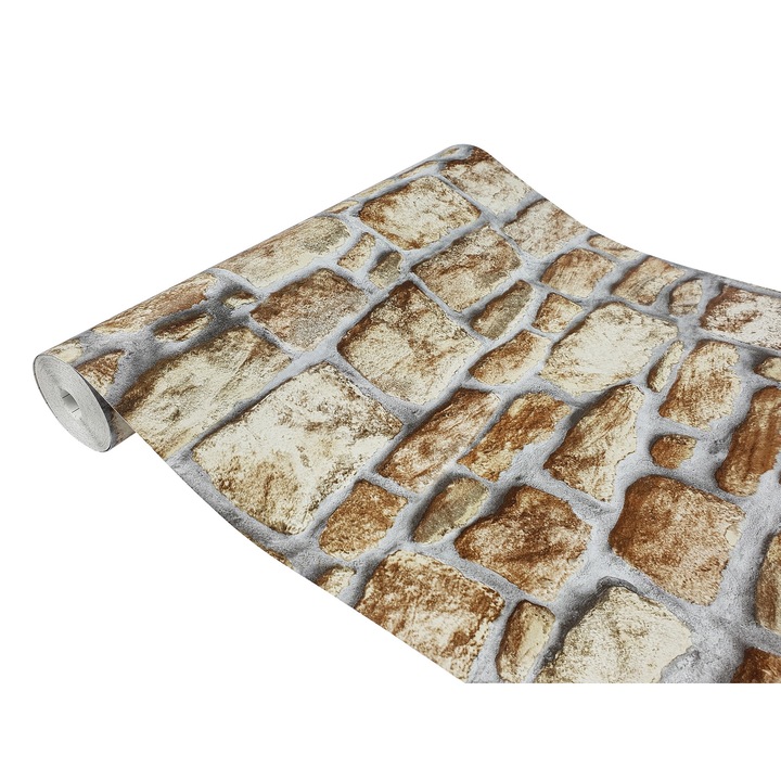 Tapet autoadeziv pentru usa, 67.5 x 1500 cm, DecoMeister®, Model Piatra Gri-Maro, Y004-067R1500