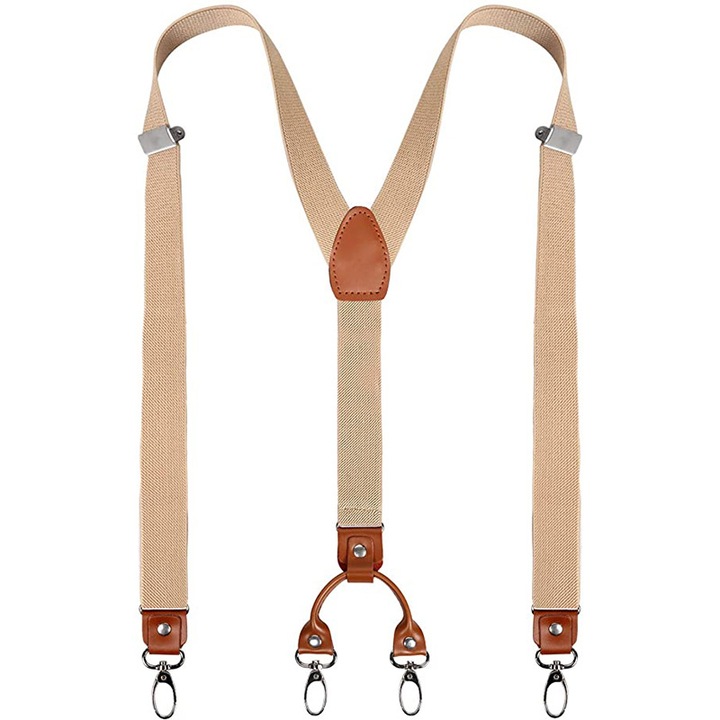 Bretele barbatesti, poliester, maro
