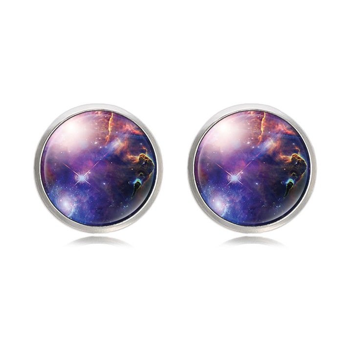 Butoni camasa, argintii, 1.6cm, set 2 bucati