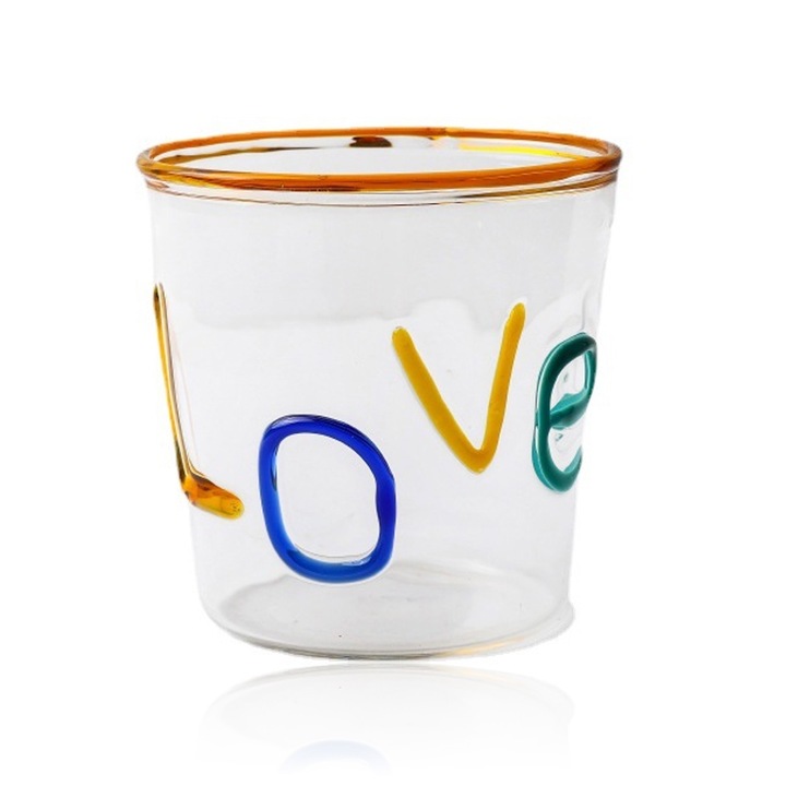 Jormftte vintage pohárkészlet, 330ml, retro design, átlátszó üveg