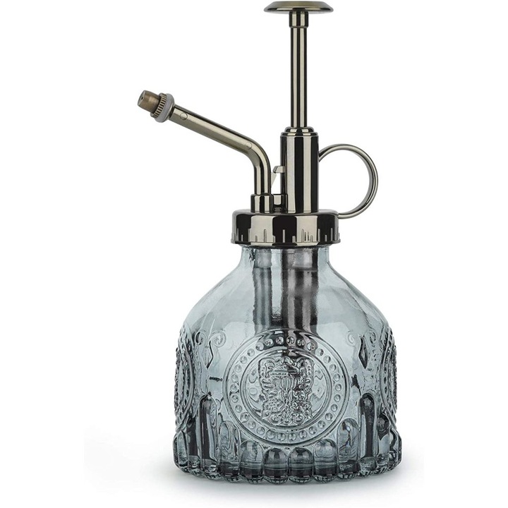 Enforose retró öntözőkanna, átlátszó üveg, skandináv dizájn, 200ml, beltéri és kültéri növényekhez