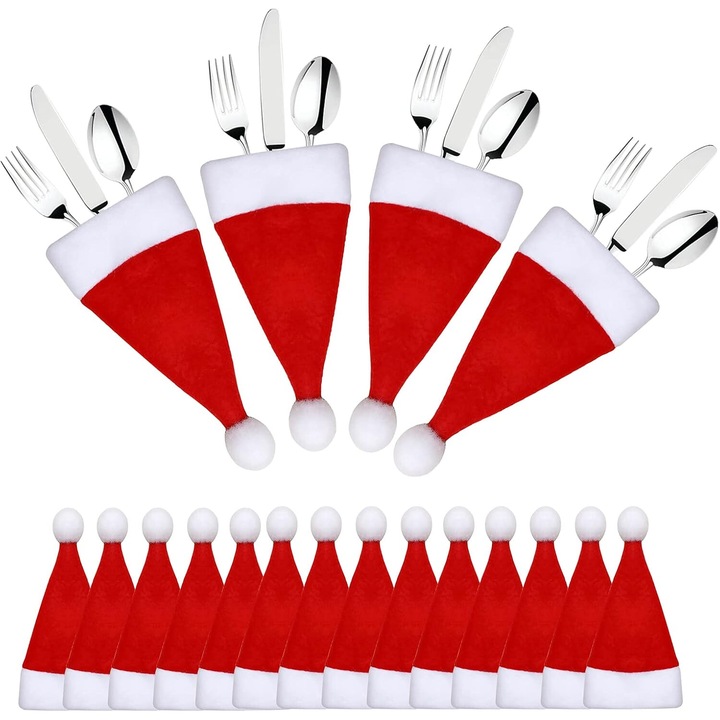 36 db evőeszköztartó Mikulás, piros, 6x12cm