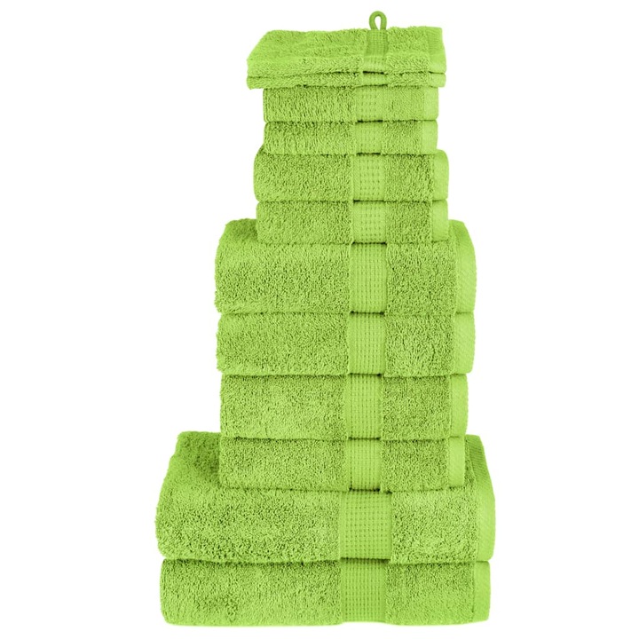 SOLUND prémium törölköző szett, vidaXL, 12 darab, zöld, 600 g/m², 2.51 kg 137585