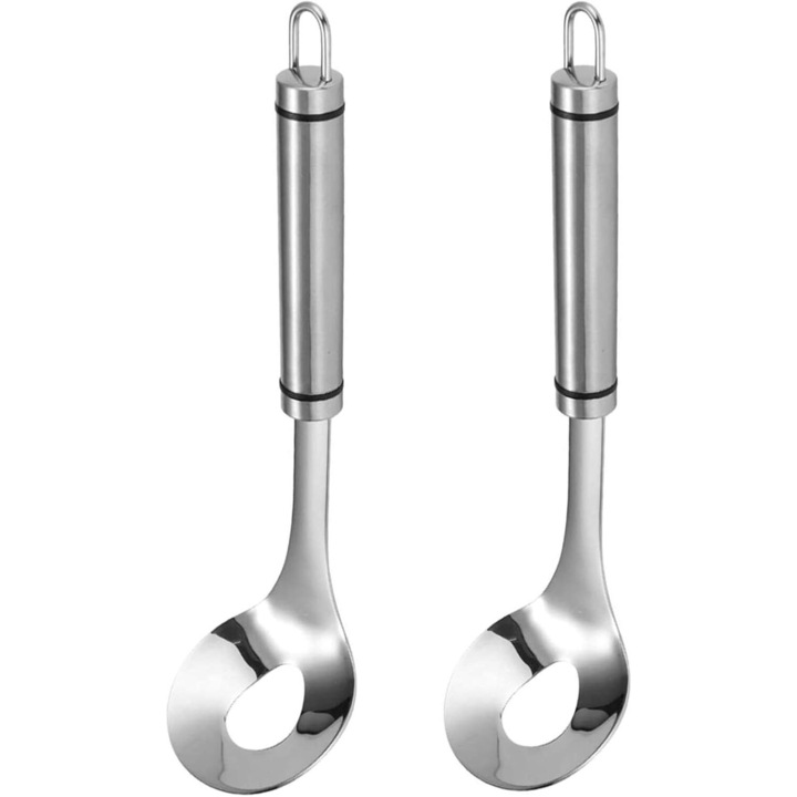 Set 2 x polonic chiftele, AMRINUGL, din otel inoxidabil, design ergonomic, rezistent, cu gaura pentru agatare