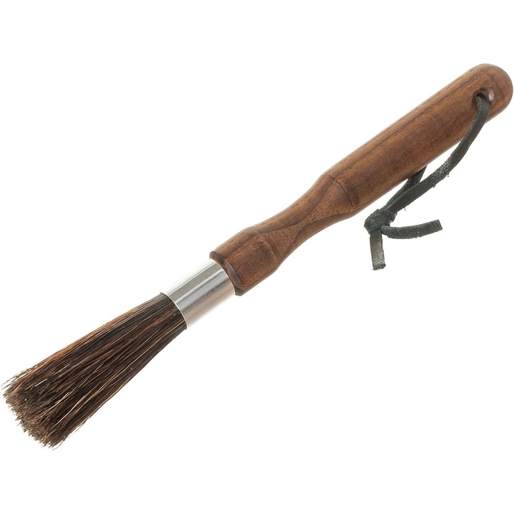 Perie pentru espressor, peri naturali de porc cu maner din Thermowood uleiat, 8-1/8 inch
