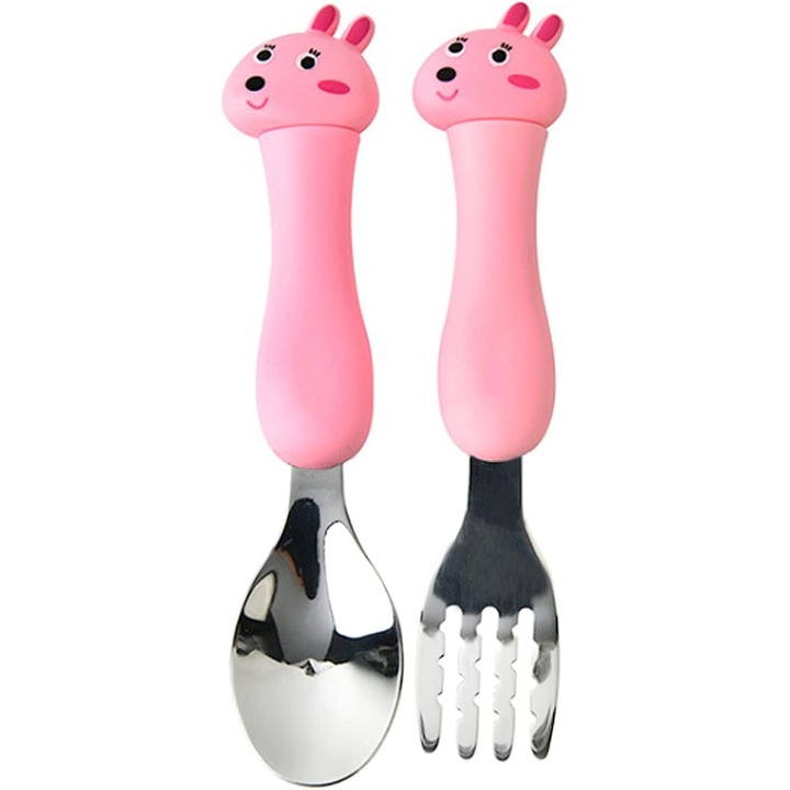 Hordozható babautensile készlet, Enforose, ergonomikus kialakítás, rozsdamentes acél