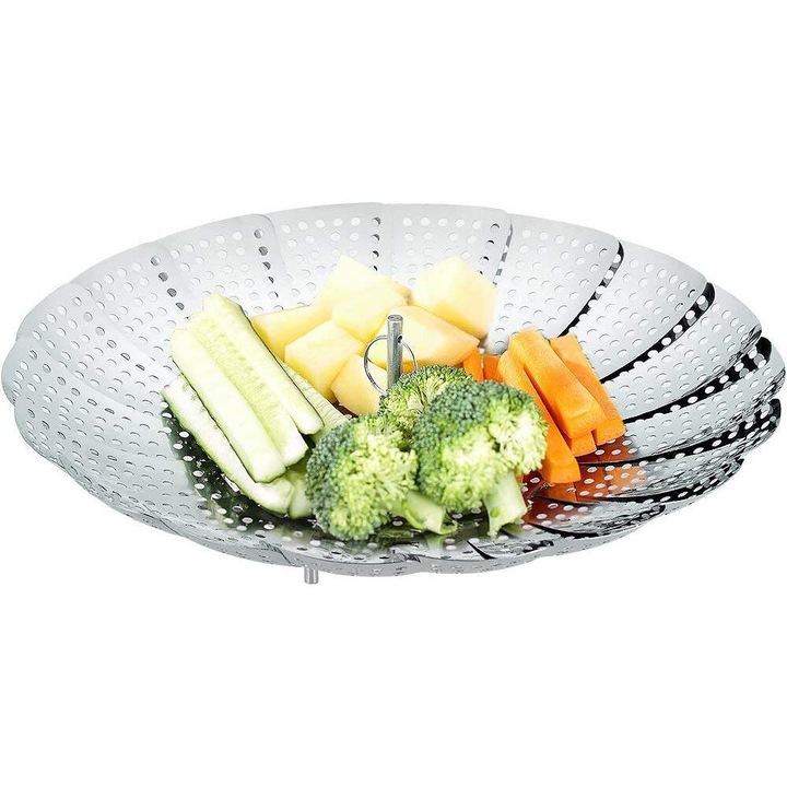 Cos extensibil pentru abur Enforose, inox, reglabil 16x26cm, multifunctional, rezistent la rugina