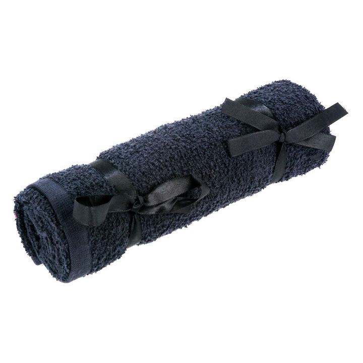 Кърпа за лице, памук, 50x70 см, цвят черен