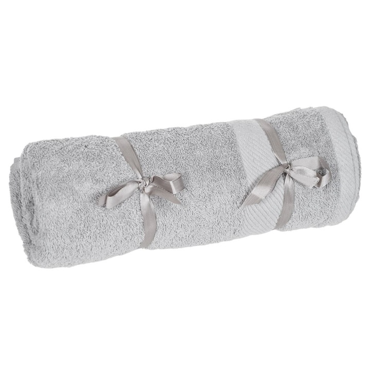 Хавлия за баня, памук, сив цвят, размери 140х70см, абсорбираща