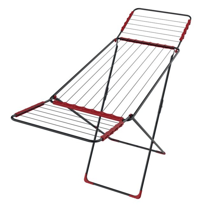 Сушилка за дрехи, неплъзгащи се калъфи, Casa Shop® 214x54x92 см, Червена метална
