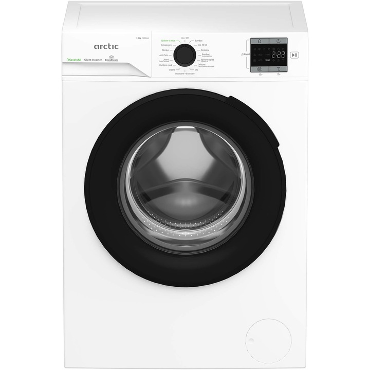 Пералня Arctic APLM1WFSU18410W, 7 кг, 1200 об/мин, Клас A, Motor Silent Inverter, Recycled Tub, Fast/Intensive, Steam, Prewash, Child Lock, Add-In, White