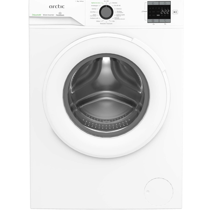 Пералня Arctic APLM1WFSU17410W, 7 кг, 1200 об/мин, Клас A, Motor Silent Inverter, Recycled Tub, Steam, Child Lock, Add-In, White