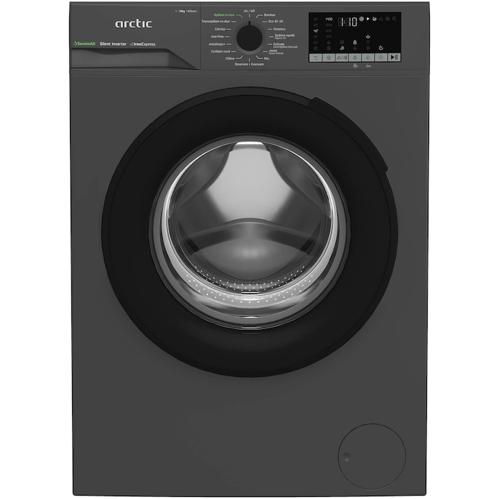 Пералня Arctic APLM2WFSU210411A, 10 кг, 1400 об/мин, Клас A, Motor Silent Inverter, Recycled Tub, Steam, Child Lock, Add-In, Антрацит