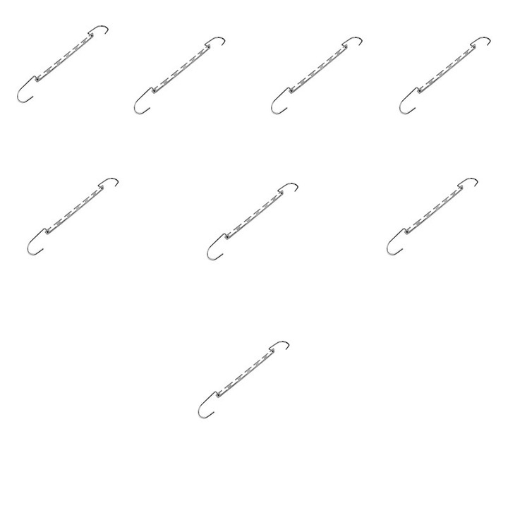 Комплект от 8 закачалки Sunmostar, въглеродна стомана, 26x185 см, сребристо