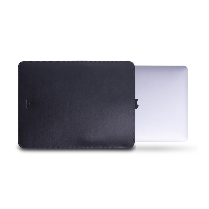 Prémium fekete természetes bőr laptop tok, kompatibilis a MacBook Air 13.3 M1 készülékkel