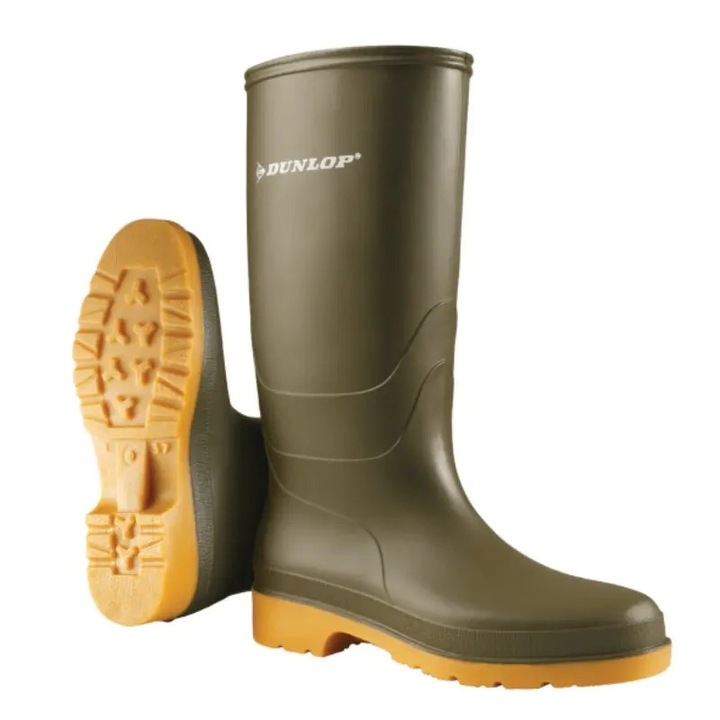 Cizme de protectie, Dunlop Dull, PVC, impermeabile Verde 40