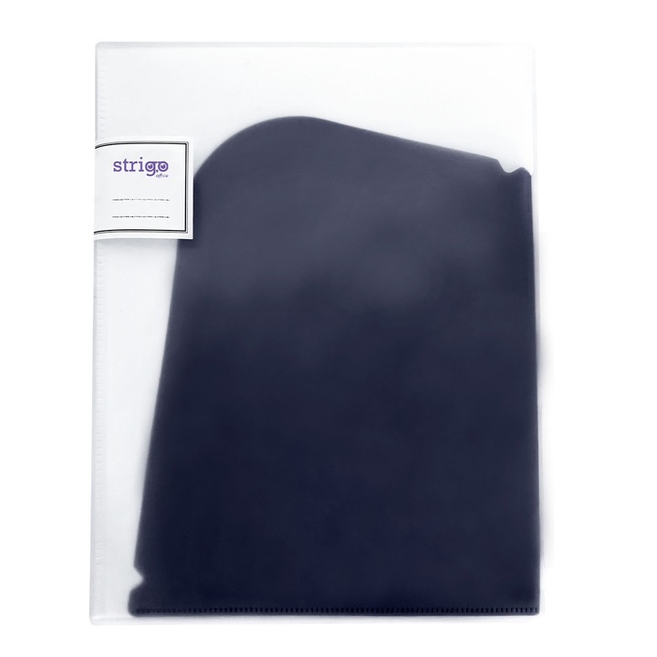 Mapa organizatoare STRIGO pentru documente A4/A3, cu 6 compartimente, negru