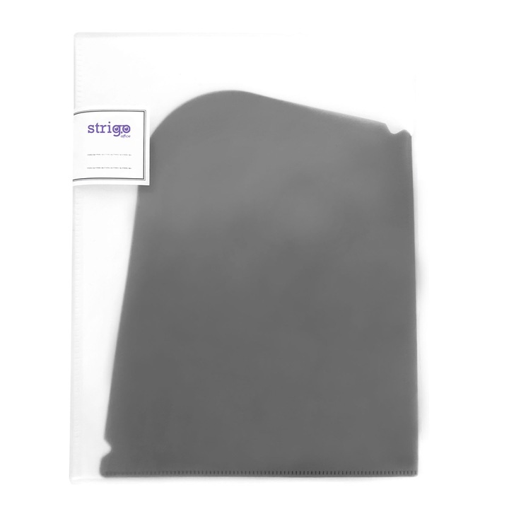 Mapa organizatoare STRIGO pentru documente A4/A3, cu 6 compartimente, gri