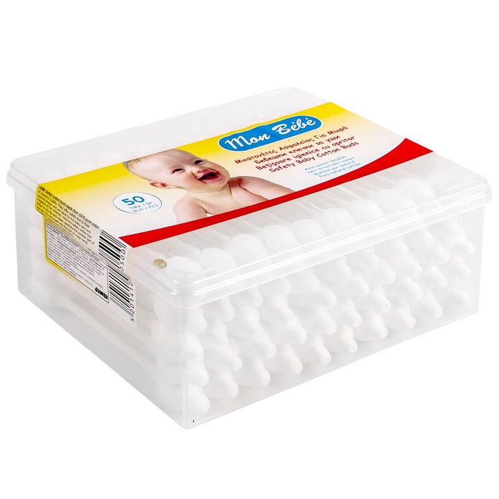 Betisoare igienice cu opritor - 50 buc