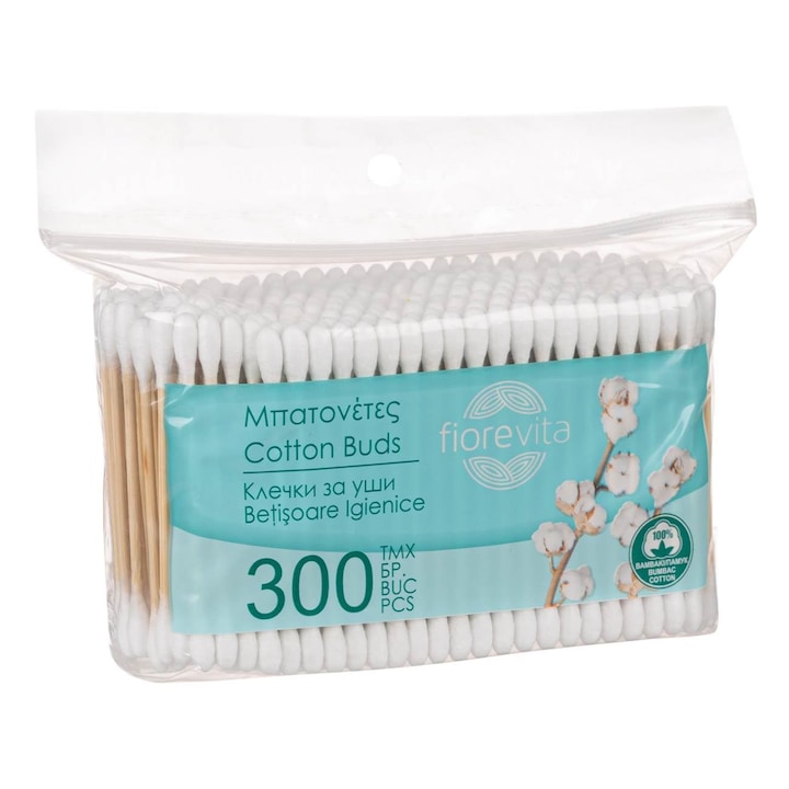 Betisoare Igienice, Fiorevita, Bambus, Set 300 Bucati