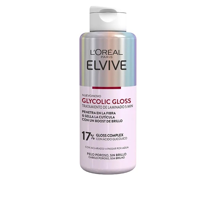 Tratament cu efect de laminare pentru parul deteriorat, L'Oreal Paris Elvive Glycolic Gloss, 200 ml