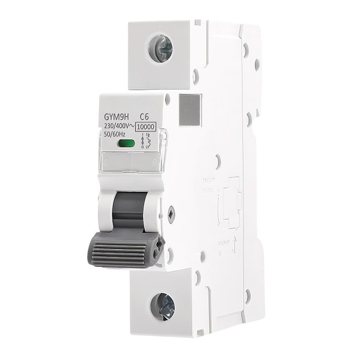 Intrerupatoare de circuit de aer AC, Intrerupator automat, DEWIN, 230V, 6A, montare pe sina 35mm, gri, 1P