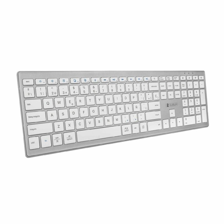 Tastatura Bluetooth Subblim Pure Extended Argintiu Qwerty Spaniola Negru