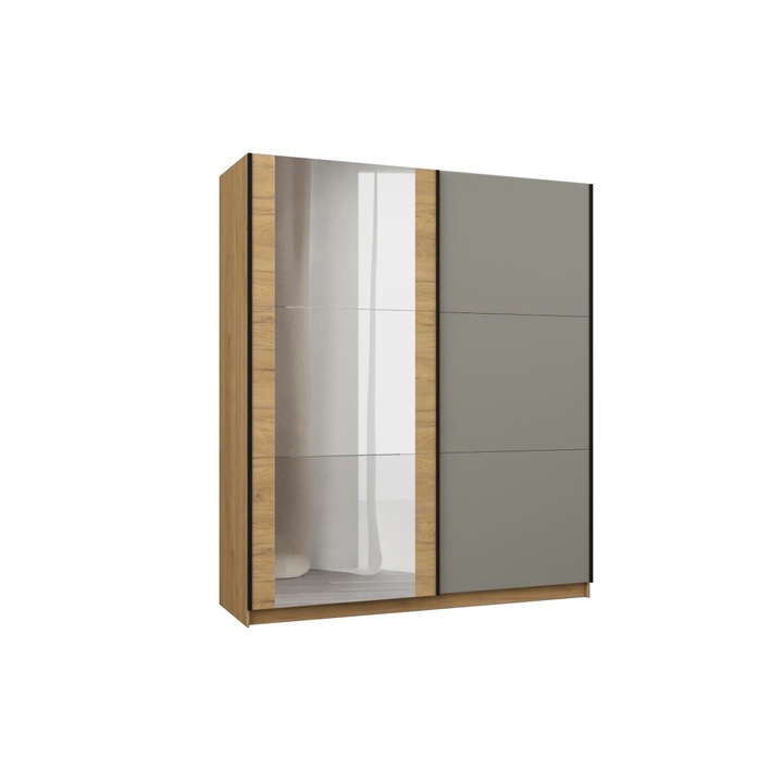 Dulap dressing cu oglinda, Axel, C09, L 180,6 x A 59,9 x H 212 cm