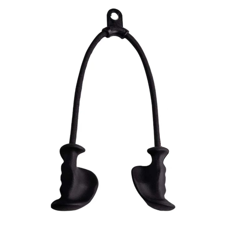 Sfoara Antrenament Triceps Ergonomica, Nylon Rezistent, pentru Helcometru/Scripete, Negru