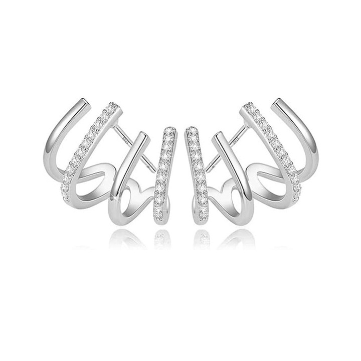 Női fülbevaló, HYTIREBY, cirkónia, ezüst S925, 1,8 cm