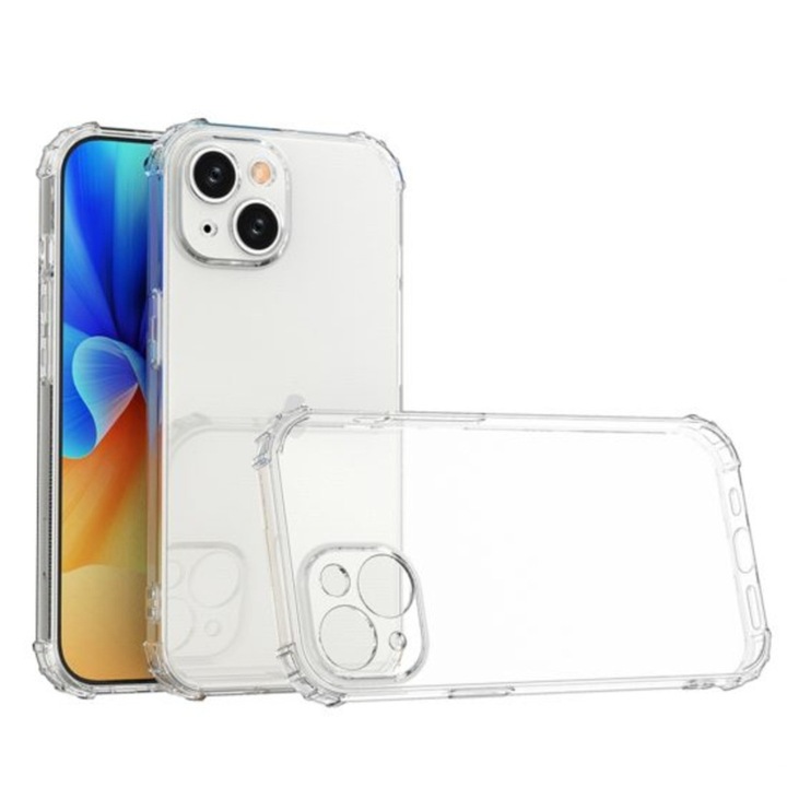 Силиконов кейс Planet Tech за iPhone 12 Pro Max 6,7", Anti Shock със защита на камерата, Удароустойчив, Прозрачен