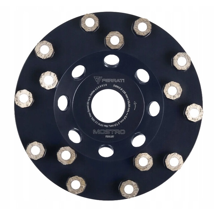 Disc diamantat pentru slefuire FERRATI MOSTRO, 125mm, pentru materiale dure, greutate redusa