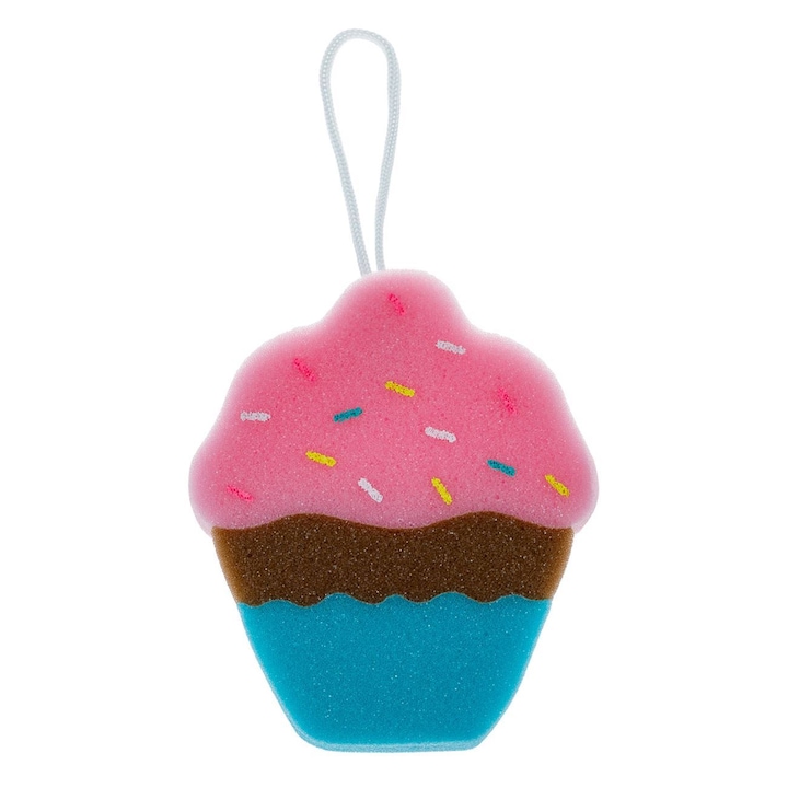 Fürdőszivacs, Cupcake, Többszínű, 13x15cm