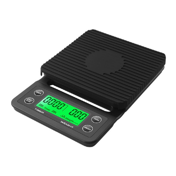 Cantar electronic de bucatarie, YAGO, TSC01758, 3 kg, Precizie 0,1 g, Timer, Bordeaux/Negru