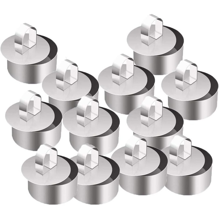 Set 12 forme prajituri din otel inoxidabil, Enforose, cu suprafata antiaderenta, pentru gatit multifunctional