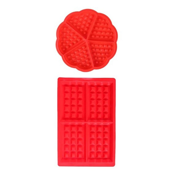 Set 2 forme de vafe din silicon, Cozevdnt, Rosu